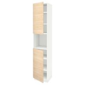 IKEA Beyaz Mutfak Dolabı, Askersund Açık Dişbudak Görünümlü, 60x60x200 cm