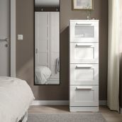 IKEA BRIMNES 4 çekmeceli şifonyer beyaz-buzlu cam - 40392044