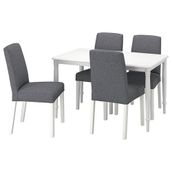 IKEA DANDERYD/BERGMUND mutfak masası takımı beyaz-gunnared orta gri - 49544255