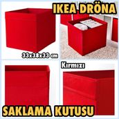 IKEA Dröna Kırmızı 33x38x33 cm Kutu