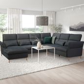 IKEA Fammarp Tallmyra Siyah-Gri 5'li Köşe Kanepe ve Uzanma Koltuğu