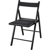 Ikea Frösvı Knisa Mutfak Sandalyesi Katlanır Yer Kaplamaz Siyah Koyu Gri Kumaş Oturma Yüzeyi