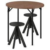 IKEA GRÖTAN/RUDSTORP mutfak masası takımı çam kahverengi vernikli-siyah - 99627309