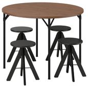 IKEA GRÖTAN/RUDSTORP mutfak masası takımı çam-kahverengi vernikli/siyah - 99626588