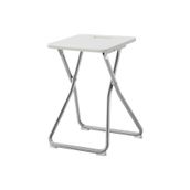 IKEA GUNDE Katlanır Tabure, Beyaz, Metal Alt Çerçeve