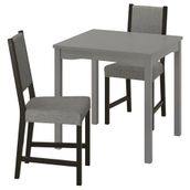 IKEA HAUGA/STEFAN mutfak masası takımı gri-venge knisa gri/bej - 39574912