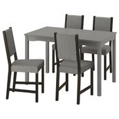 IKEA HAUGA/STEFAN mutfak masası takımı gri-venge knisa gri/bej - 99574914