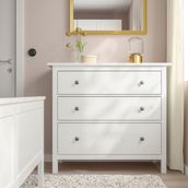 IKEA HEMNES 3 çekmeceli şifonyer beyaz vernik - 80424745