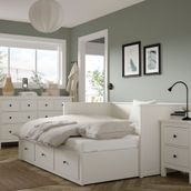 IKEA HEMNES yatak odası seti beyaz vernik - 29483427
