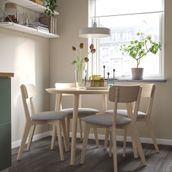 IKEA LISABO mutfak masası takımı dişbudak-Tallmyra beyaz siyah - 79554851