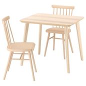 IKEA LISABO/HÖGVED mutfak masası takımı dişbudak kaplama-huş kaplama - 69630092