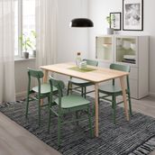IKEA LISABO/RÖNNINGE mutfak masası takımı huş-yeşil - 39297123