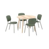 IKEA LISABO/VIHALS mutfak masası takımı dişbudak kaplama-yeşil Tibbleby gri yeşil - 09631570