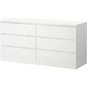 IKEA Malm Beyaz 6 Çekmeceli Şifonyer 160 cm MDF ve Sunta Malzeme ile Dayanıklı Yapı
