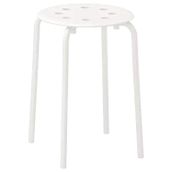 Ikea Marius Tabure, Beyaz (Koltuk Çapı: 0,320 M (12 5/8") Genişlik: 0,400 M (15 3/4") Koltuk Yüksekliği: 0,450 M (17 3/4")) - Metal