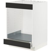 IKEA Modern Antrasit Ankastre Fırın Dolabı 60X60 cm Iskandinav Tarzı Depolamalı Mutfak Dolabı - Ergonomik Sağlam Yapı Ahşap