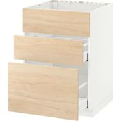 IKEA Modern Beyaz Eviye Dolabı 60X60 cm Iskandinav Tarzı Depolamalı Mutfak Dolabı - Ergonomik Sağlam Yapı Ahşap