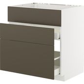 IKEA Modern Kahverengi Eviye Dolabı 60X60 cm Iskandinav Tarzı Depolamalı Mutfak Dolabı - Ergonomik Sağlam Yapı Ahşap