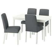 IKEA NASINGE/BERGMUND mutfak masası takımı beyaz-gunnared orta gri - 89596935