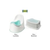 IKEA NEMOSTORE IKEA LOCKIG lazımlık, turkuaz +FÖRSIKTIG çocuk basamağı, beyaz-turkuaz, 37x13 cm