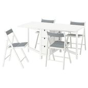 IKEA NORDEN/FRÖSVI mutfak masası takımı beyaz-knisa açık gri - 89568819
