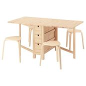 IKEA NORDEN/KYRRE mutfak masası takımı huş - 79568891