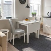 IKEA NORDVIKEN/KATTIL mutfak masası takımı beyaz-knisa açık gri - 09428804