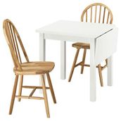 IKEA NORDVIKEN/SKOGSTA mutfak masası takımı beyaz-akasya - 99571487