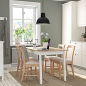 IKEA PINNTORP mutfak masası takımı açık kahverengi-beyaz-katorp natürel - 59484454