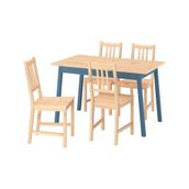 IKEA PINNTORP mutfak masası takımı açık kahverengi boyalı-mavi boyalı çam - 79648058