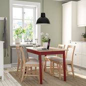 IKEA PINNTORP mutfak masası takımı açık kahverengi-kırmızı-katorp natürel - 69484463