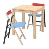 IKEA PS 2026 mutfak masası takımı huş-mavi-siyah-kırmızı - 19634375