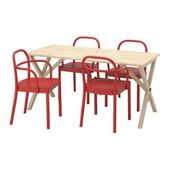 IKEA PS 2026/STOCKHOLM 2025 mutfak masası takımı çam-kırmızı - 29634407