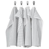 IKEA Rinnig - Koyu Gri / Beyaz - 4 Adet 45x60 cm Kurulama Bezi