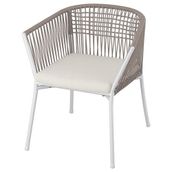 IKEA Segerön Beyaz-Bej Kolçaklı Sandalye
