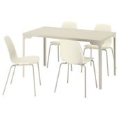IKEA SKALSTA mutfak masası takımı açık gri-bej - 99590773