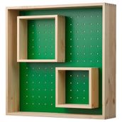 IKEA SKOGSMOSAIK duvara monte teşhir dolabı çam-yeşil - 20593010