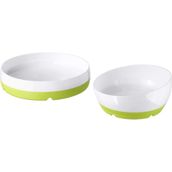 Ikea Smaglı Tabak Ve Kase Yeşil-Beyaz 2 Parça 30208348 - Düz ve kaydırmaz yüzey kase ve tabağın yerinde sabit durmasını sağlar bu sayede çocukların yemek yemesini de kolaylaştırır.