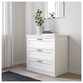 IKEA SONGESAND 3 çekmeceli şifonyer beyaz - 90366839