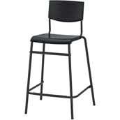 IKEA Stıg Siyah 63 Cm Bar Sandalyesi Metal Modern Tasarım ve Yüksek Dayanıklılık
