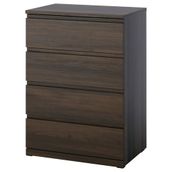 IKEA STORKLINTA 4 çekmeceli şifonyer meşe görünümlü koyu kahve - 10627553