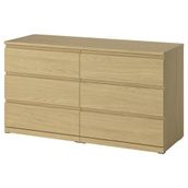 IKEA STORKLINTA 6 çekmeceli şifonyer meşe görünümlü - 30627547