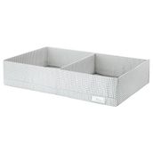 IKEA Stuk Beyaz Gri 34x51x10 cm Bölmeli Kutu
