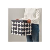 IKEA Tjena Nokta Desen 32x35x32 cm Kapaklı Dekoratif Siyah Beyaz Eşya Saklama Kutusu Düzenleme Kutusu