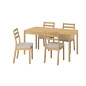 IKEA TONSTAD mutfak masası takımı meşe kaplama-meşe görünümlü/Fridtuna açık bej - 69596719