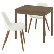 IKEA TONSTAD/GRÖNSTA mutfak masası takımı kahverengi/meşe kaplama-beyaz - 09596784
