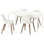 IKEA TONSTAD/GRÖNSTA mutfak masası takımı kırık beyaz-kahverengi/beyaz - 69596644