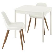 IKEA TONSTAD/GRÖNSTA mutfak masası takımı kırık beyaz-kahverengi/beyaz - 79596592