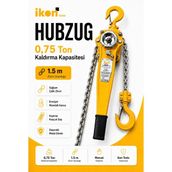 Ikon Tools 0.75 Ton 1.5 M Hubzug Zincirli Çektirme Manuel Kaldırma Caraskal Mandallı Kanca