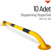İleri Trafik 10'lu Oto Park Araç Stoperi Boru Tip Sarı 200x16cm 60mm